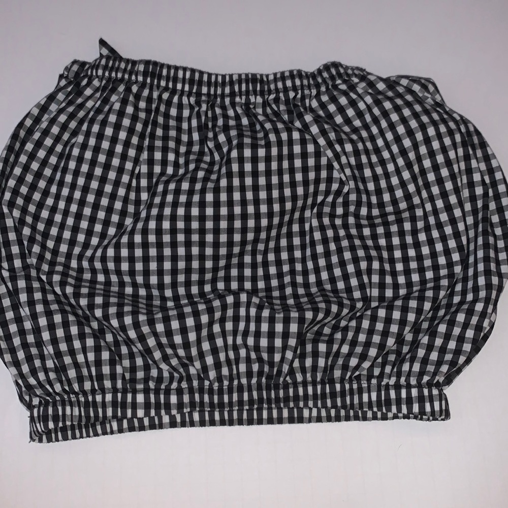 checkered black and white cropped